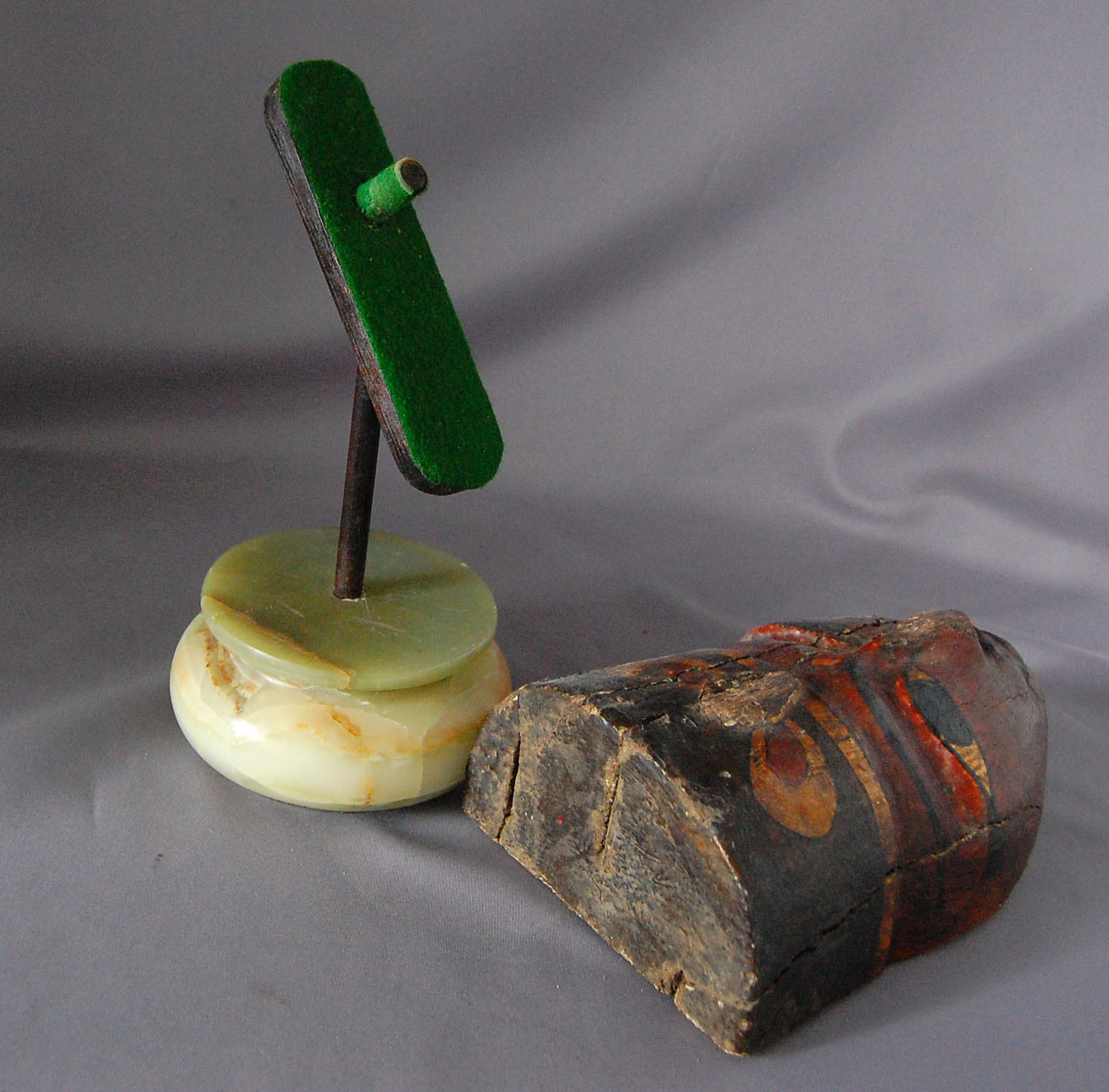 Egyptian Wood Mummy Mask Painted - Image 10