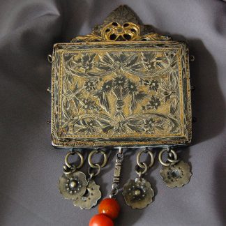 ON HOLD  Ottoman Empire Judaic Amulet Prayer Box Silver Niello SOLD