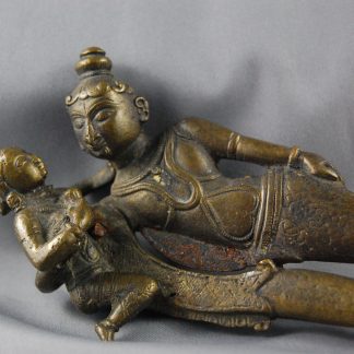 19th C. Brass Betel Nutcracker Figural Radha & Krishna